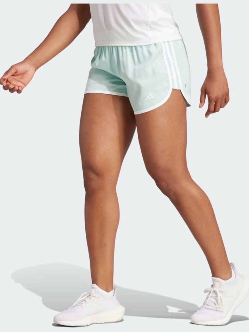 Adidas Girls Light Blue Running Shorts